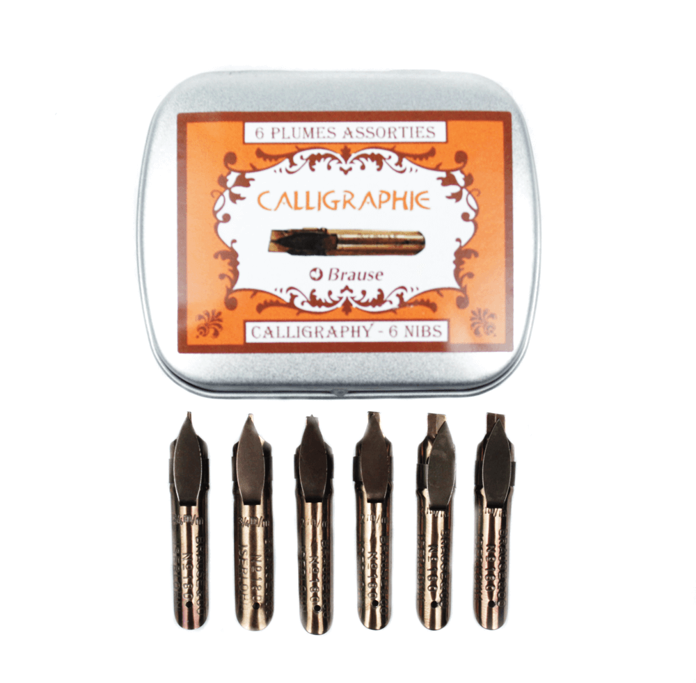 Estojo Caligráfico Brause com 6 Penas Calligraphie